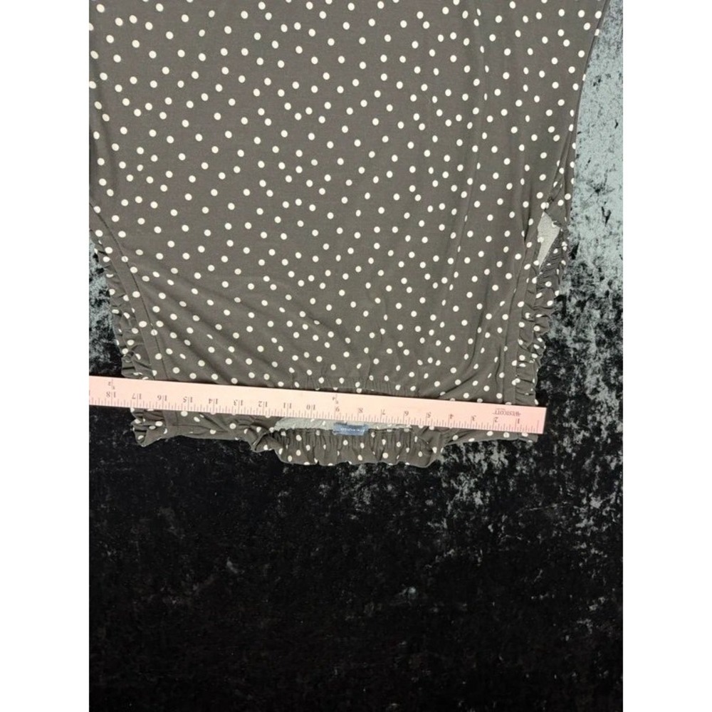 MY HILFIGER Womens 16 Black White Polka Dot Ruffle Sleeveless Shift Dress - Picture 5 of 10